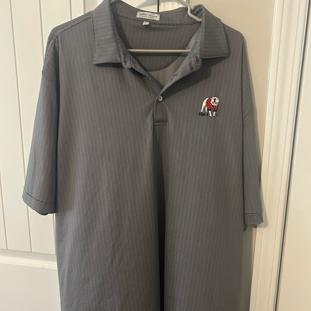 Peter Millar Gray Polo Shirt Athletic Casual Style